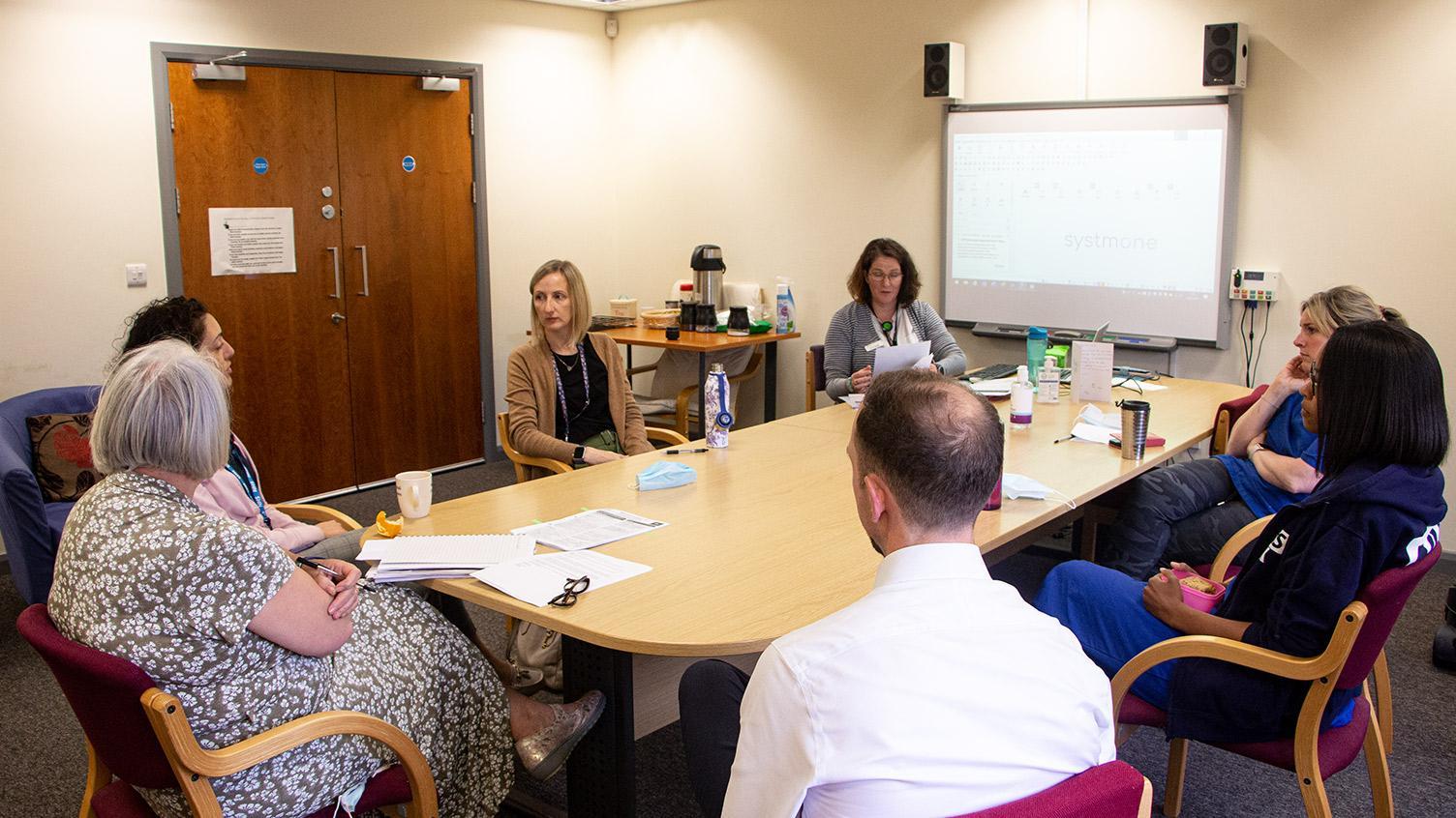 Healthcare staff in discussion